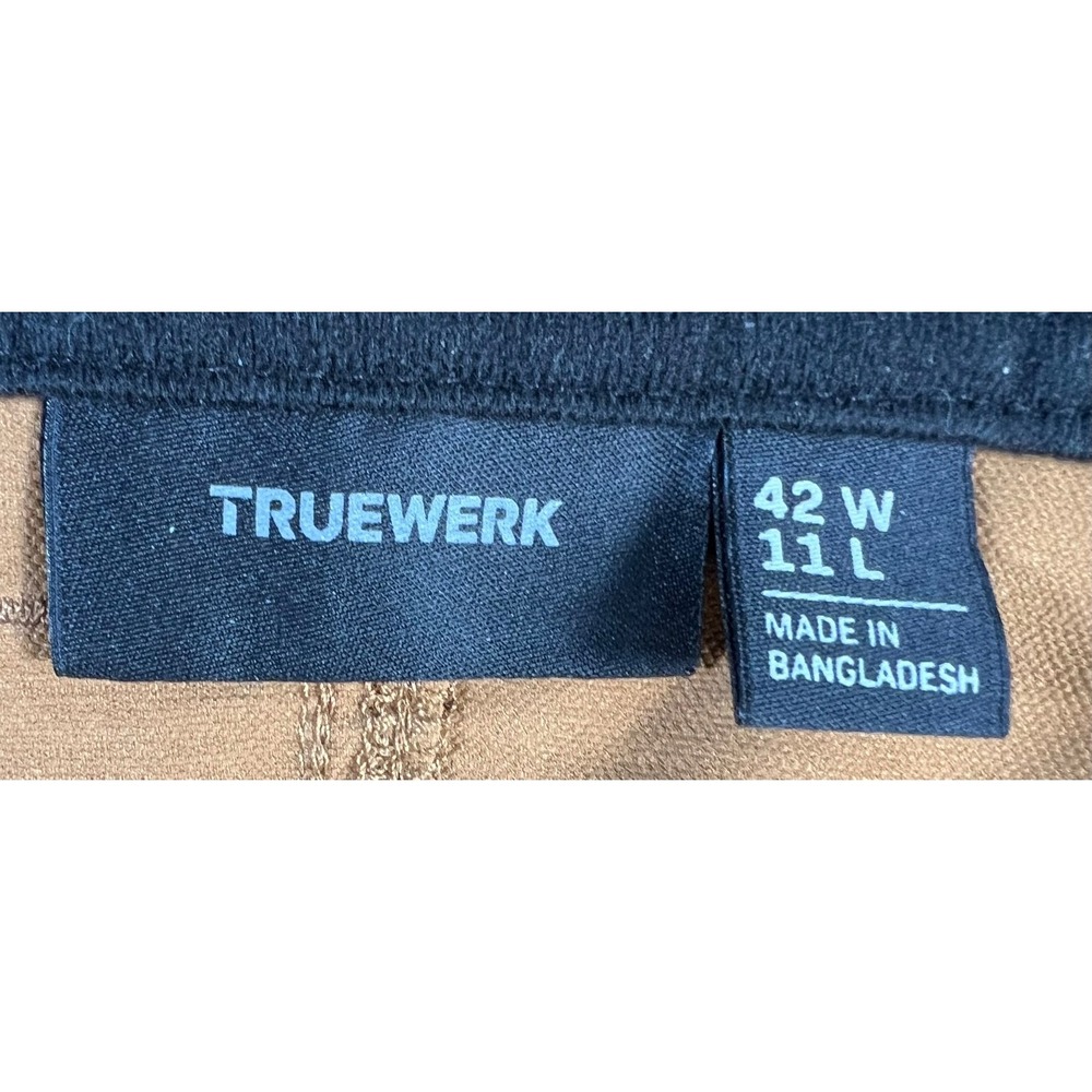 Truewerk T1 WerkShort Mens 42x11 Brown Work Cargo Performance Stretch Shorts - Picture 11 of 15